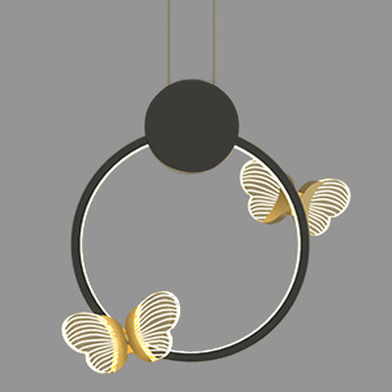 Светильник Butterfly Black Circle Прозрачный Черный Золотой в Ульяновске | Loft Concept 