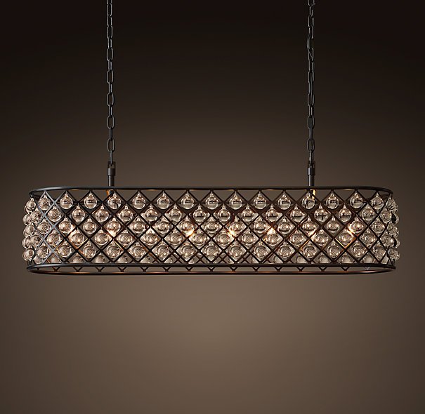 Люстра RH Spencer Rectangular Chandelier 120 Черный в Ульяновске | Loft Concept 