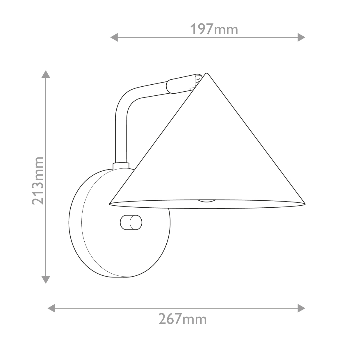 Бра с широким конусным плафоном с золотистой внутренней стороной Alora Mood в Ульяновске