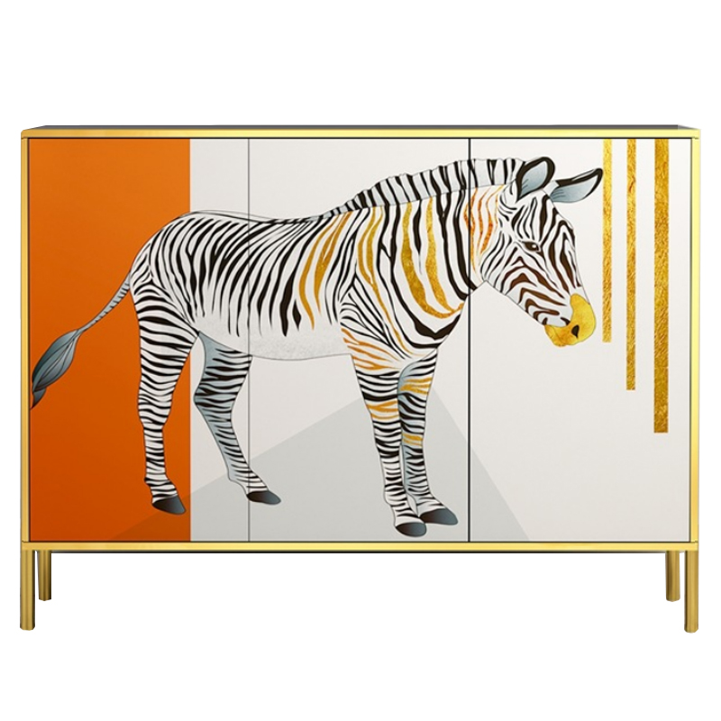 Комод Зебра Chest of drawers Zebra ivory ( слоновая кость ) Оранжевый Латунь в Ульяновске | Loft Concept 