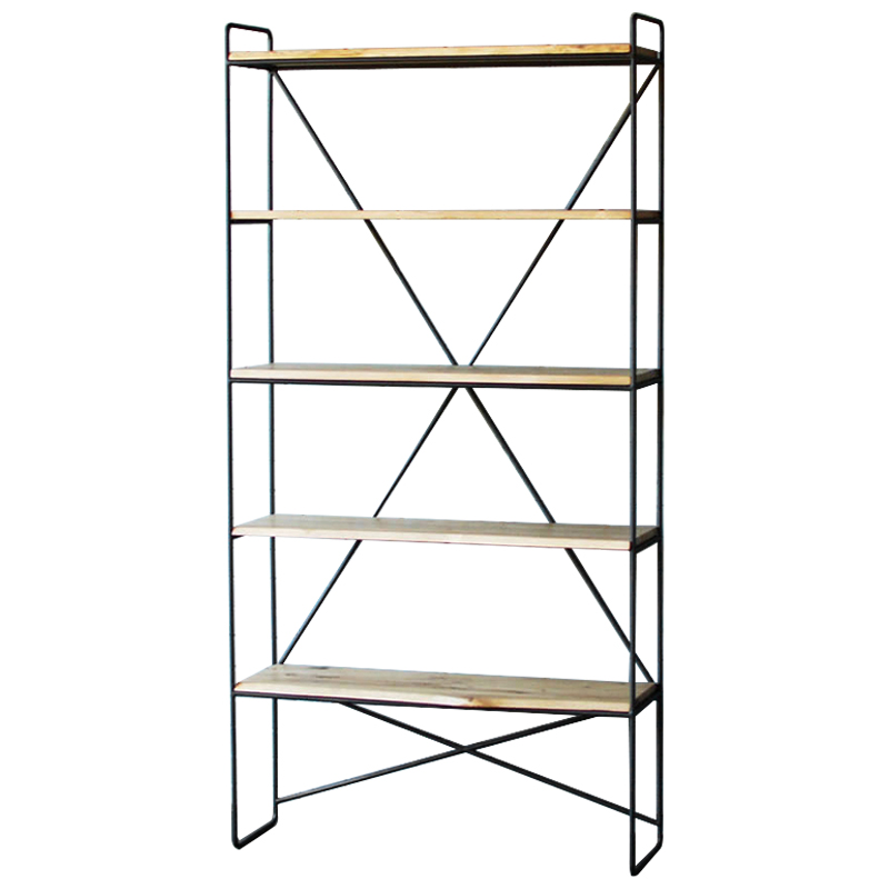 Стеллаж Hart Industrial Metal Rust Rack Черный Древесина в Ульяновске | Loft Concept 