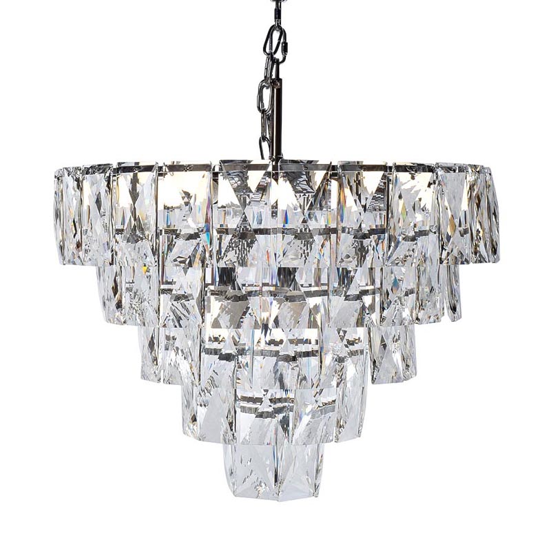 Люстра Tiers Crystal Light Chandelier 16 D60 Серебряный в Ульяновске | Loft Concept 