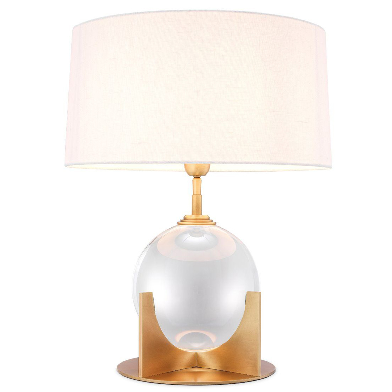 Настольная лампа Eichholtz Table Lamp Fontelina Латунь Античная полированная Прозрачный Белый в Ульяновске | Loft Concept 