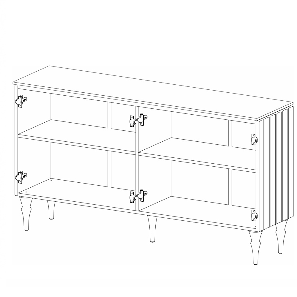 Консоль четырёхдверная с белым рельефным фасадом Expanses of Beauty в Ульяновске