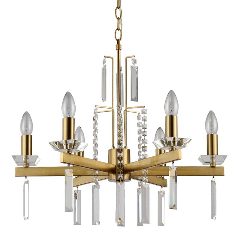 Люстра Vivien Crystal Brass Chandelier 6 Латунь Серый в Ульяновске | Loft Concept 