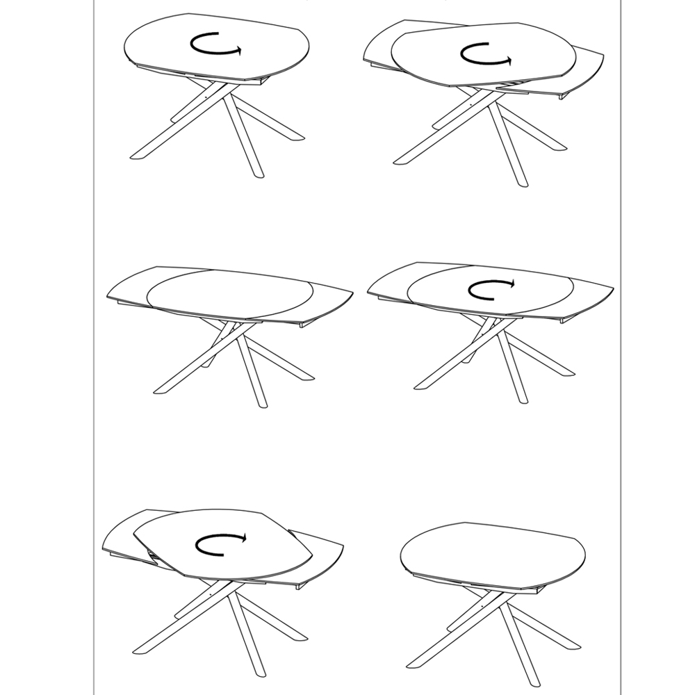 Стол обеденный раскладной круглый Folding Ceramic Table в Ульяновске