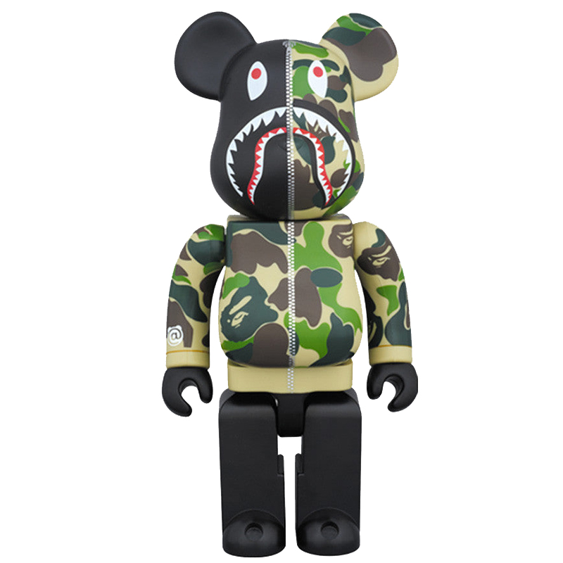 Статуэтка Bearbrick Camo Shark Зеленый Черный в Ульяновске | Loft Concept 