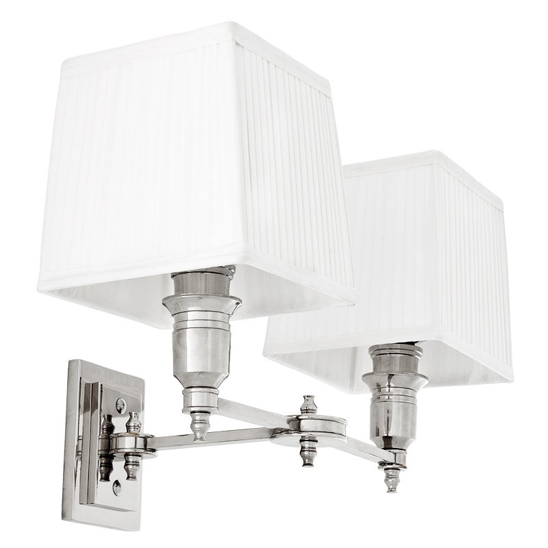 Бра Wall Lamp Lexington Double Nickel+White Никель Белый в Ульяновске | Loft Concept 