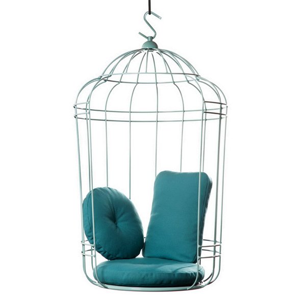 Подвесное кресло "клетка" Swing chair Cage Тёмный циан Дымчатая Роза Серый Терракотовый Желтый в Ульяновске | Loft Concept 