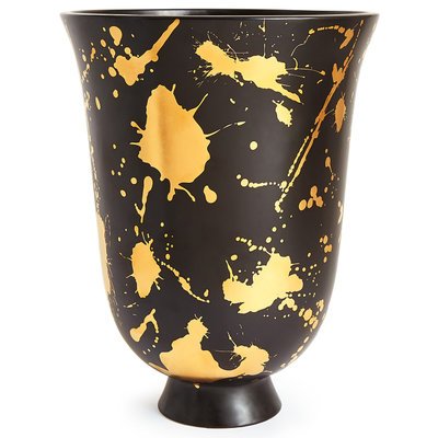 Ваза Futura Drip Urn Jonathan Adler Черный Золотой в Ульяновске | Loft Concept 