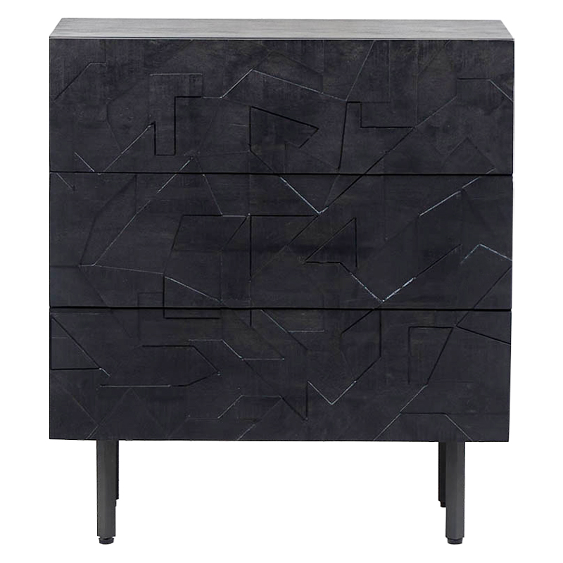 Комод Polygonal Ornament Chest of Drawers M Черный в Ульяновске | Loft Concept 