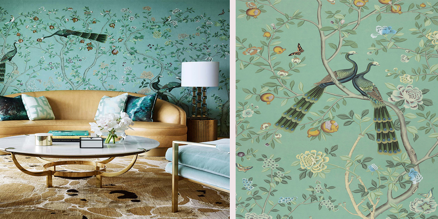 Обои ручная роспись St Laurent Sung Blue - фото №1