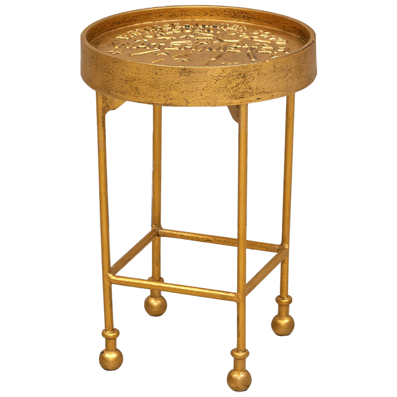 Приставной круглый столик Alain Gold Side Table Золотой в Ульяновске | Loft Concept 