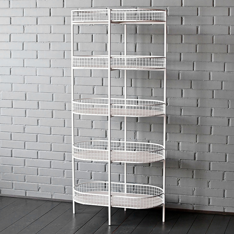 Стеллаж Roan Industrial Metal Rust Rack Белый Древесина в Ульяновске | Loft Concept 