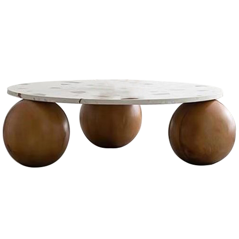 Кофейный стол Oliver Wooden Forms Coffee Table Коричневый Белый в Ульяновске | Loft Concept 