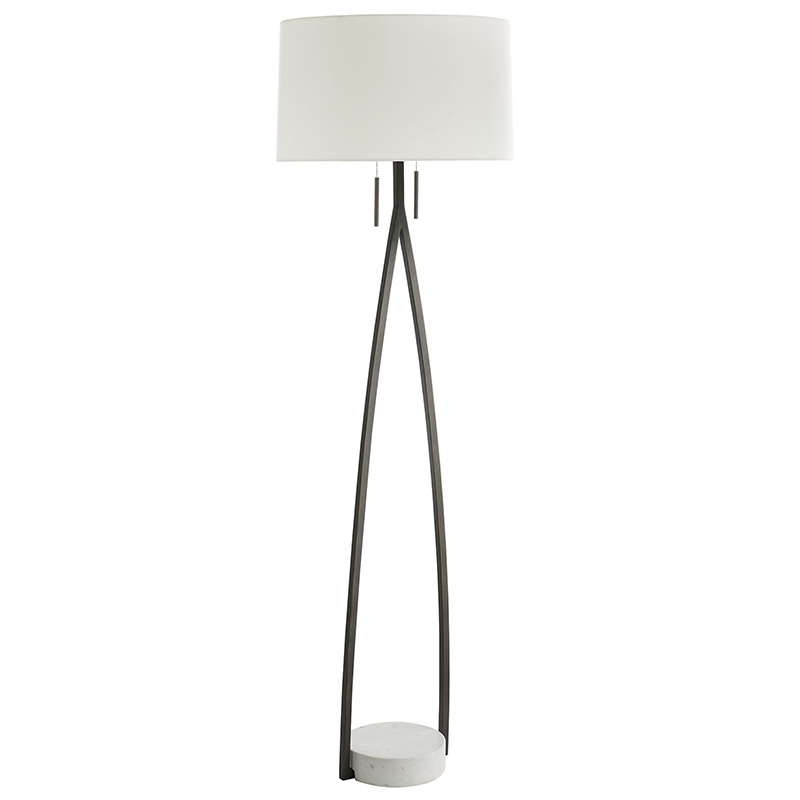 Торшер Arteriors KENNA FLOOR LAMP Черный Белый в Ульяновске | Loft Concept 