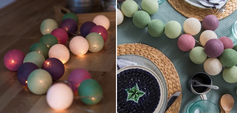 Гирлянда хлопковые фонарики Сotton Ball Forest Fruit - Loft-Concept в Ульяновске