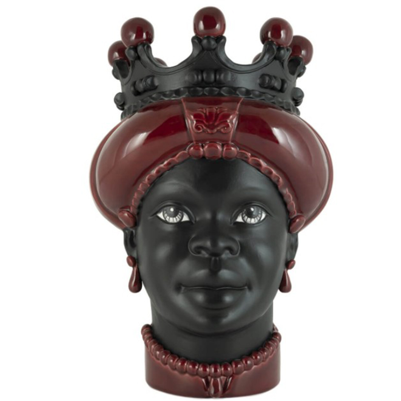 Ваза VASE MORO LADY CROWN DARK burgundy Бургундский красный Черный в Ульяновске | Loft Concept 