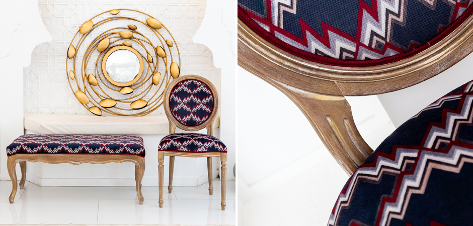 Стул Ikat Pattern с золотой патиной - фото №2