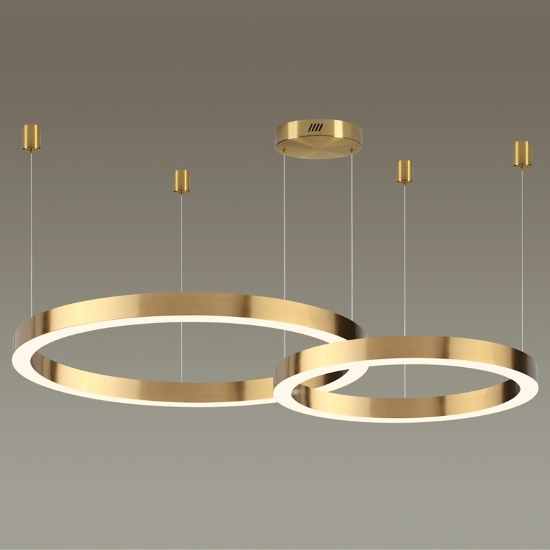 Люстра 2 Gold Ring Horizontal Золотой в Ульяновске | Loft Concept 