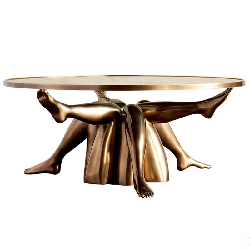 Журнальный стол дизайн Kelly Wearstler Superluxe Isadora Table Латунь Прозрачное Стекло в Ульяновске | Loft Concept 