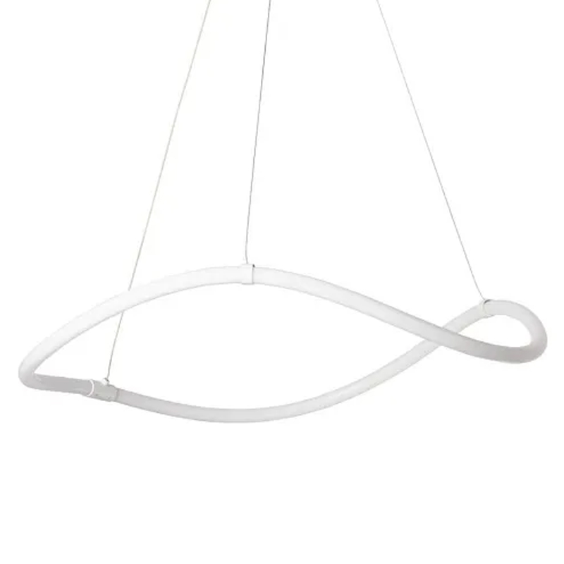 Люстра белого цвета с волнистым светодиоидным кольцом Luke Lampco Tracer Lamp Белый в Ульяновске | Loft Concept 