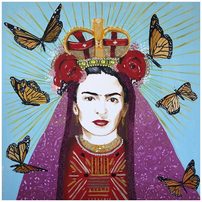 Картина Frida with roses on her head and butterflies Мульти в Ульяновске | Loft Concept 