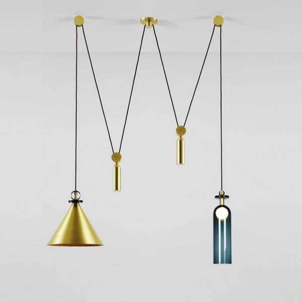 Подвесной светильник Shape up Double Pendant Brass Латунь в Ульяновске | Loft Concept 