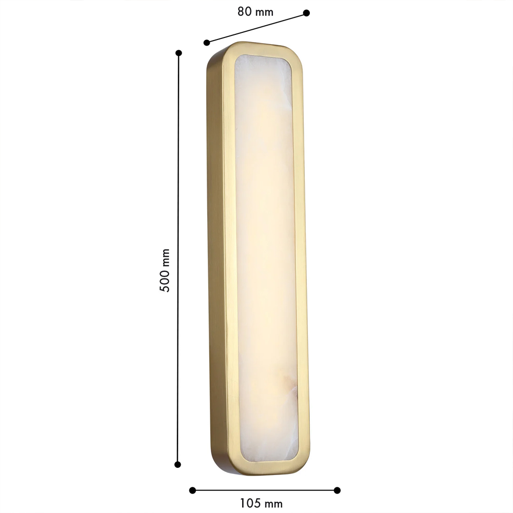 Бра в металлическом корпусе с рассеивателем из бежевого алебастра Cryptocrystalline Stone в Ульяновске