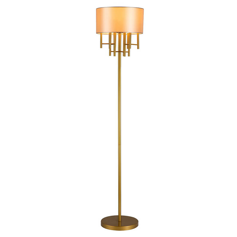 Торшер Oswell Lampshade Floor Lamp Латунь Бежевый в Ульяновске | Loft Concept 