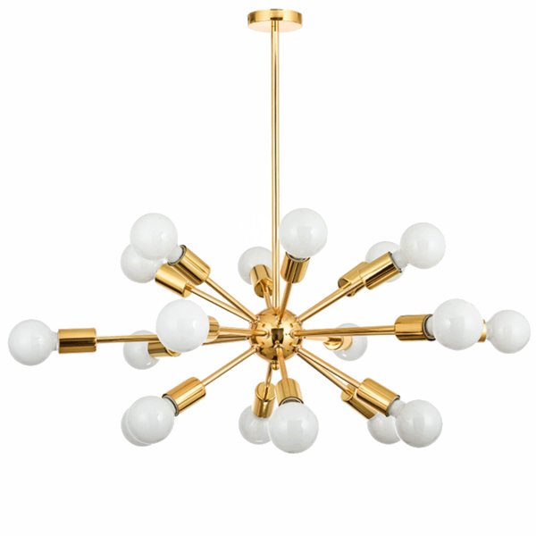 Люстра Sputnik Gold Chandelier 18 Глянцевое золото в Ульяновске | Loft Concept 