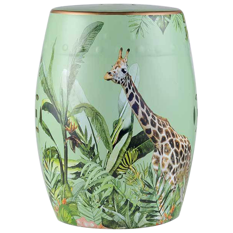 Керамический табурет Giraffe Tropical Animal Ceramic Stool Green Прозрачный зеленый Коричневый Зеленый в Ульяновске | Loft Concept 