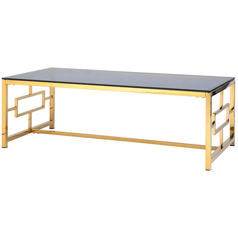 Столик кофейный Milan Tables Gold Золотой Стекло Смок в Ульяновске | Loft Concept 