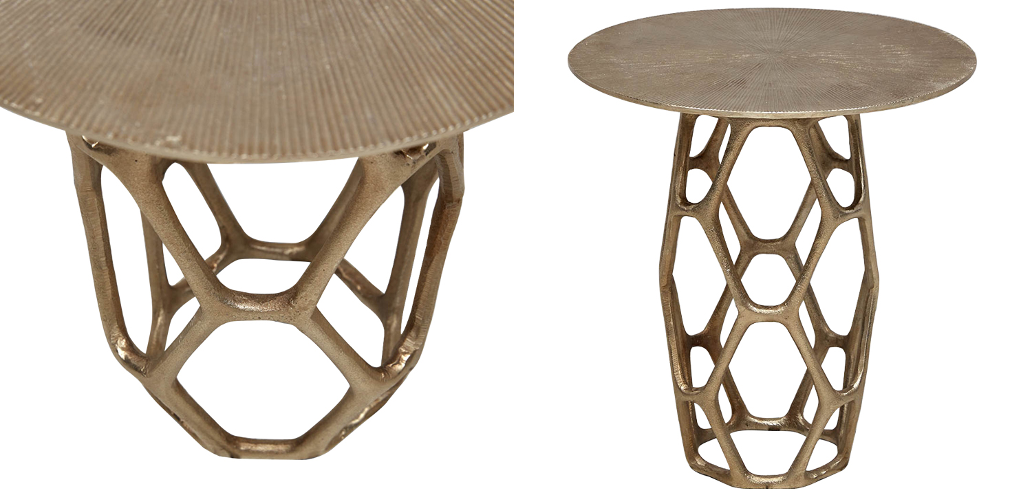 Круглый приставной столик из металла Mahdi Side Table - фото