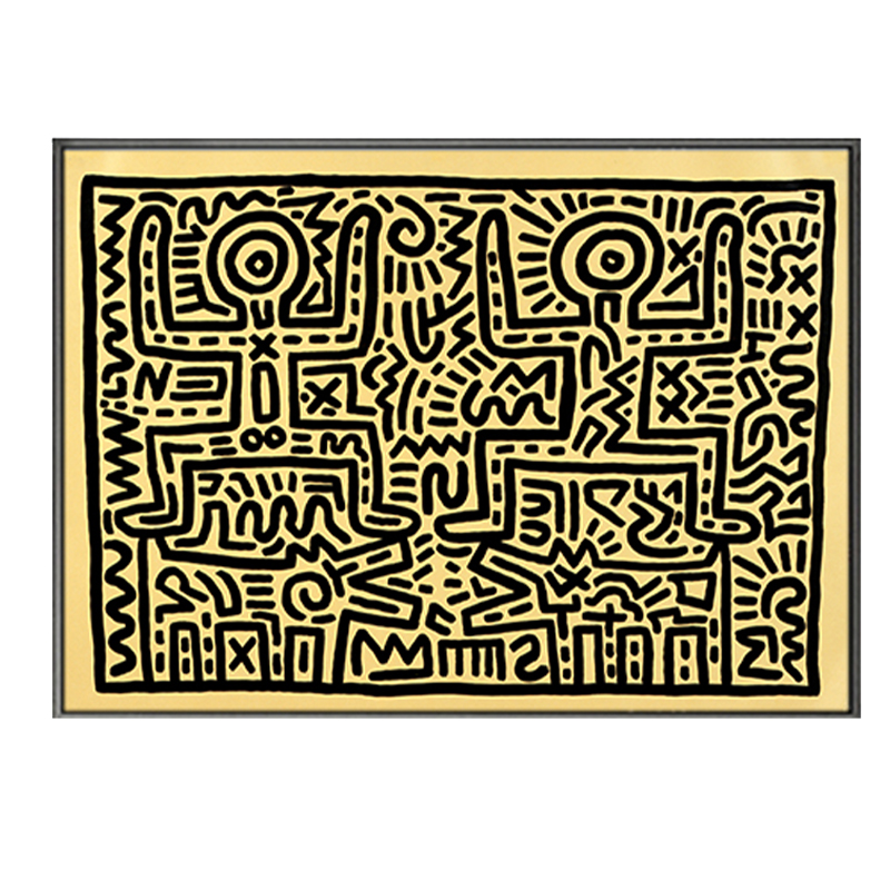 Постер Keith Haring 8 Черный Бежевый в Ульяновске | Loft Concept 