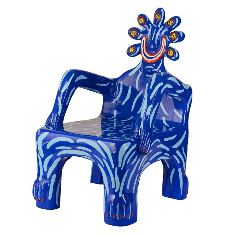 Кресло COBALT CREATURE ARMCHAIR Синий Мульти в Ульяновске | Loft Concept 