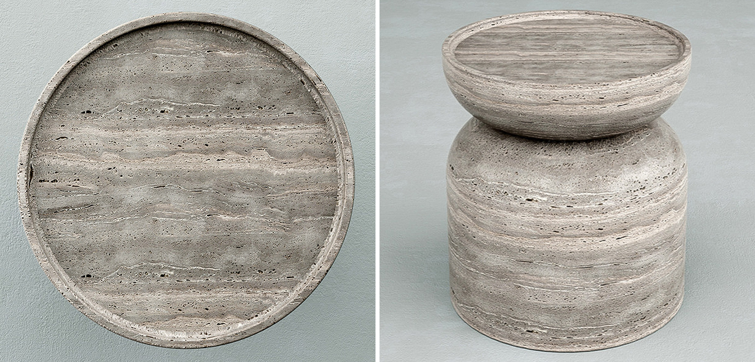 Приставной Стол из травертина Table Intero II - фото