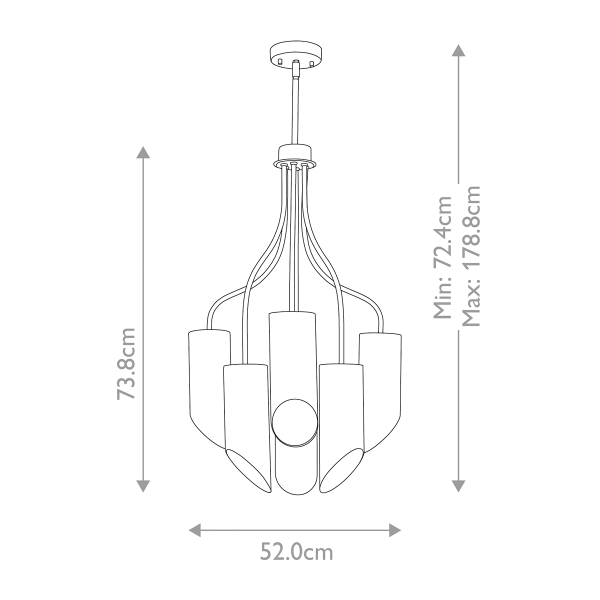 Люстра белого цвета с 6-ю цилиндрическими плафонами Elstead Lighting в Ульяновске
