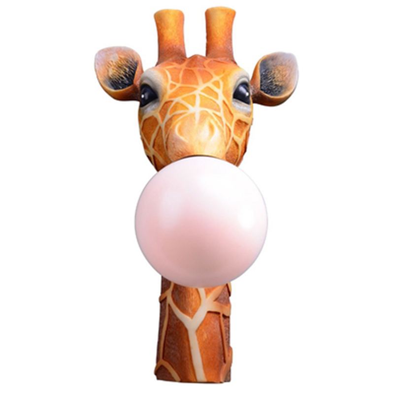 Бра для детской Жираф Bubble Gum Giraffe Wall Lamp Карамель Коричневый Розовый пастельный в Ульяновске | Loft Concept 