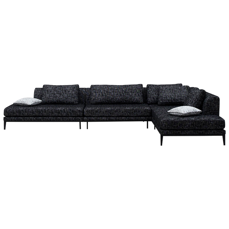 Угловой диван Ferguson Sofa Black Черный Черно-белый в Ульяновске | Loft Concept 