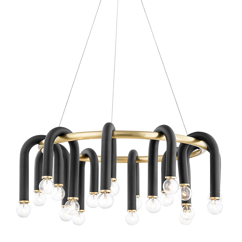 Люстра Paulson floppy chandelier round gold Черный Золотой в Ульяновске | Loft Concept 