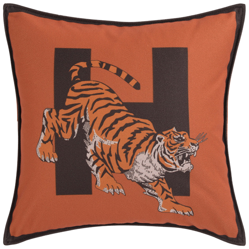 Декоративная подушка Hermes Tiger 170 Оранжевый Коричневый Декоративная подушка Hermes Tiger 170 Оранжевый Коричневый в Ульяновске | Loft Concept