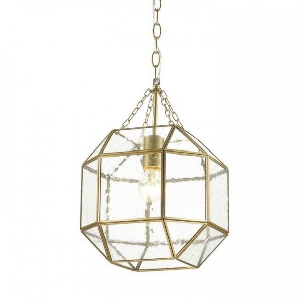 Подвесной светильник Glass & Metal Cage Pendant Gold Глянцевое золото в Ульяновске | Loft Concept 