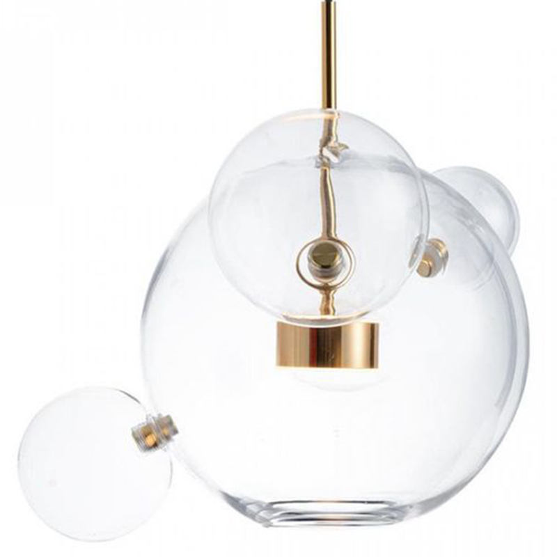 Подвесной Светильник Giopato & Coombes Bollr Pendant 4 BUBBLE LAMP золото Белый Золотой Прозрачное Стекло в Ульяновске | Loft Concept 