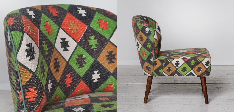 Кресло с зеленым орнаментом KELIM Pattern Кресло с зеленым орнаментом KELIM Pattern - Loft-Concept в Ульяновске