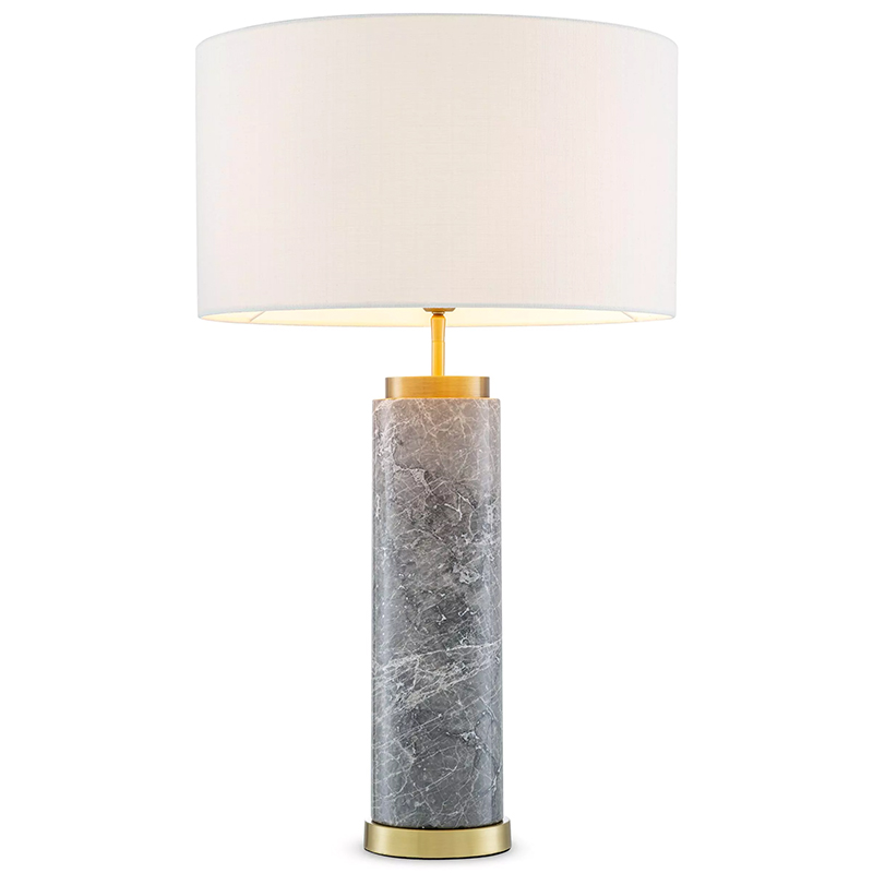 Настольная лампа Eichholtz Table Lamp Lxry Grey Marble Серый Латунь Белый в Ульяновске | Loft Concept 