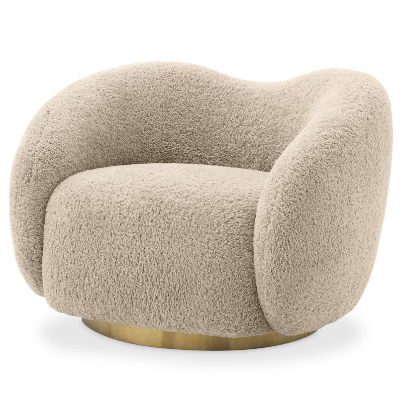 Кресло Eichholtz Swivel Chair Diego Песочный Латунь в Ульяновске | Loft Concept 