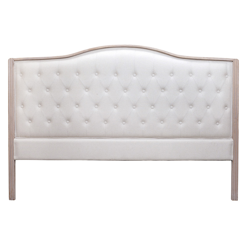 Изголовье кровати бежевое с мягкой обивкой из рогожки и льна Agatha Headboard Бежевый Коричневый в Ульяновске | Loft Concept 