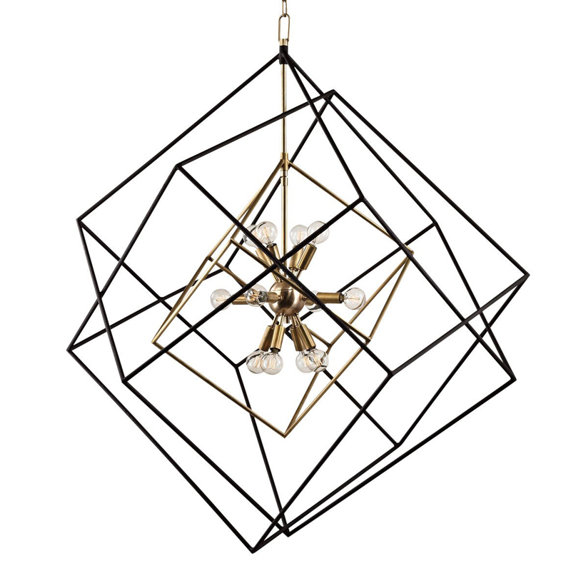 Люстра CUBIST Pendant Black and Gold 9 lamp Золотой Черный в Ульяновске | Loft Concept 