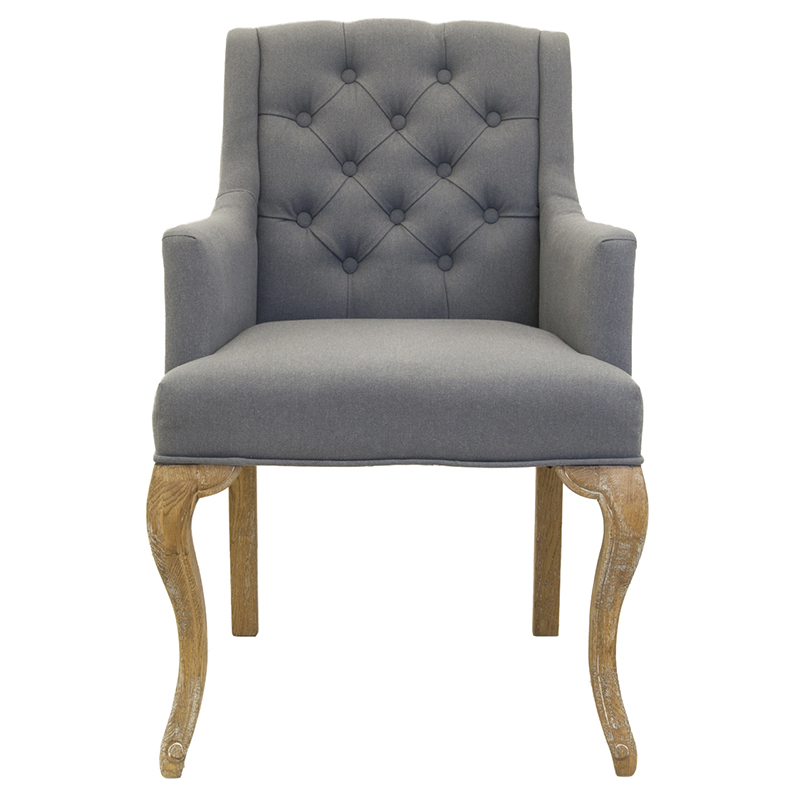 Кресло Mason Classical Armchair grey flax Серый Коричневый в Ульяновске | Loft Concept 